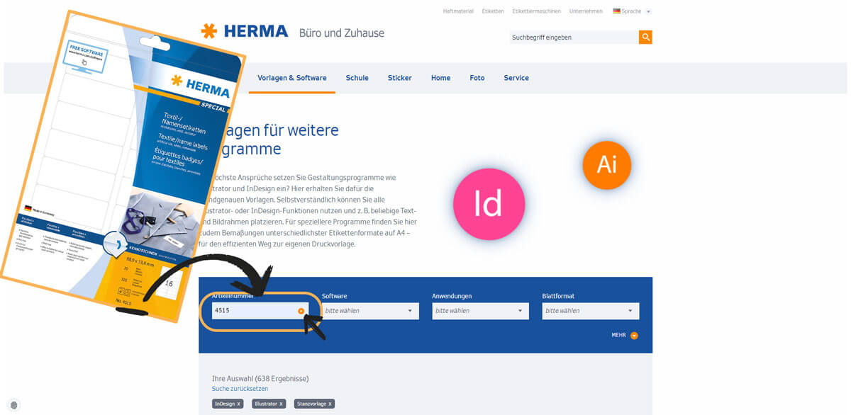 Etikettenvorlagen für Word von Herma