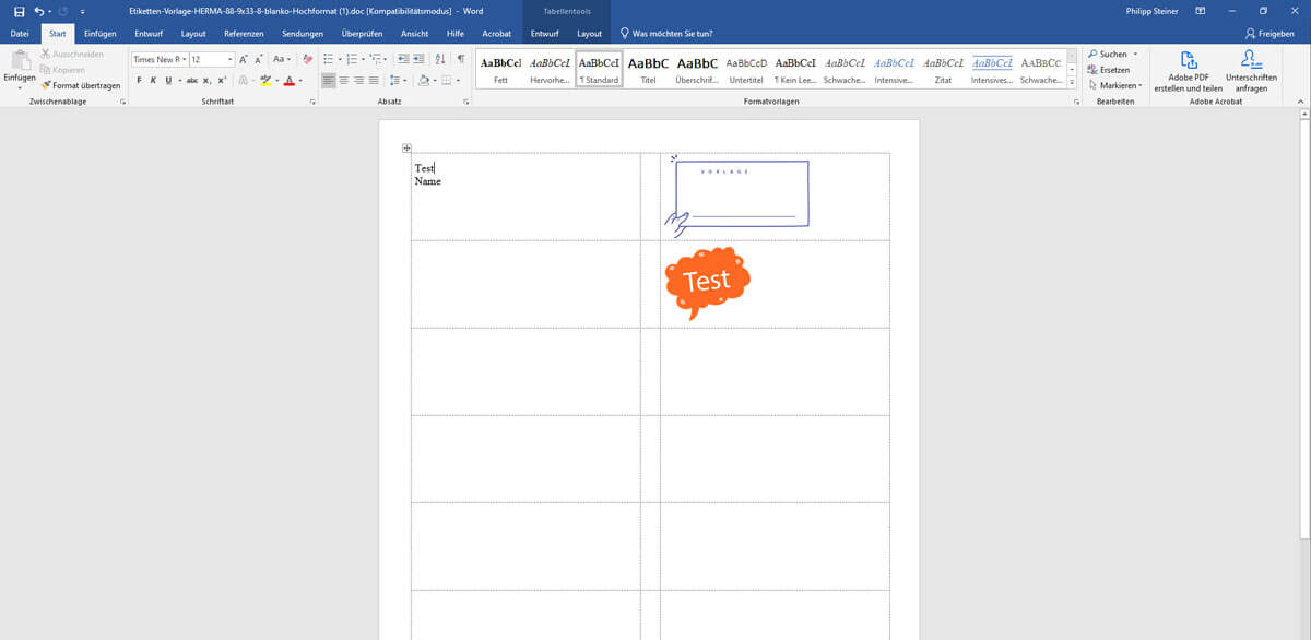 Etikettenvorlagen für Word von Herma