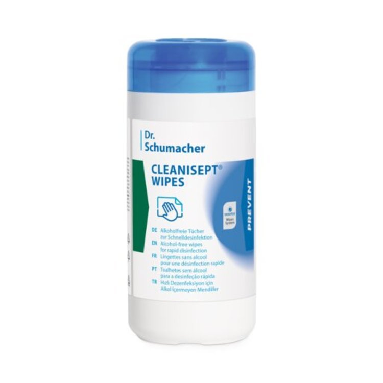 Dr. Schumacher Desinfektionstücher Cleanisept Wipes – alkoholfrei – für Ultraschallköpfe – 100 Stk.