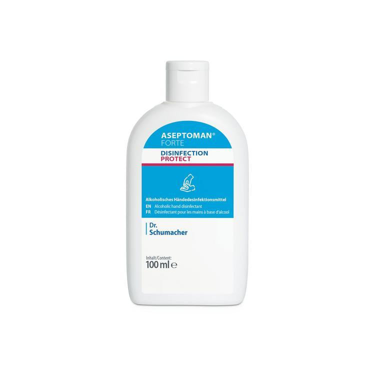 Dr. Schumacher Händedesinfektionsmittel Aseptoman Forte – Kittelflasche – 100 ml