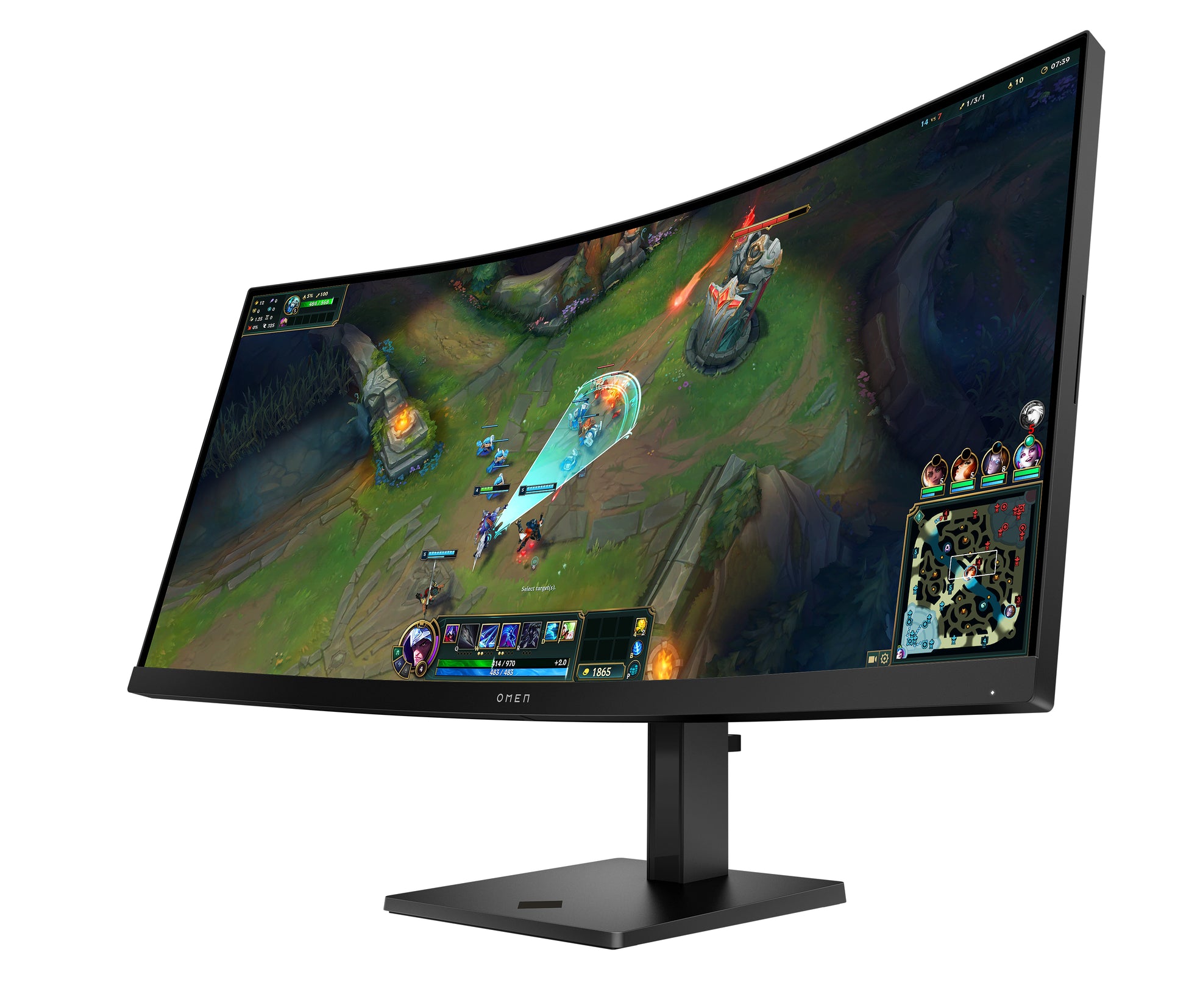 HP OMEN 34c G2 – 34" Gebogen 1500R, 3440 × 1440 (UWQHD), VA, 180 Hz, DisplayHDR 400
