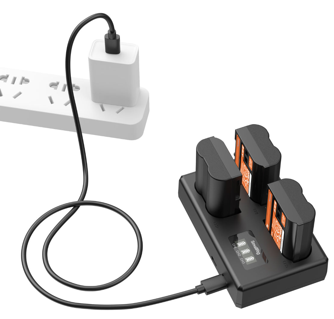 SmallRig 6018 Akkulader – für Nikon EN-EL15c – 3-fach, USB – Display