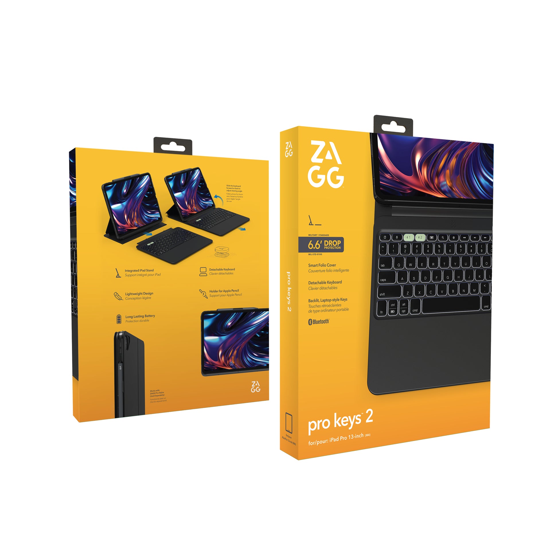 ZAGG KB Pro Keys 2 – Tastatur, UK-Layout (EN), Schwarz – für iPad Pro 13 (M4), iPad M5