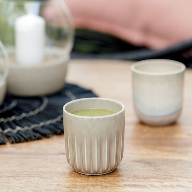 Villeroy & Boch Becher – 0,10 l, Porzellan, beige, Henkel, spülmaschinenfest, mikrowellengeeignet, 2 Stück