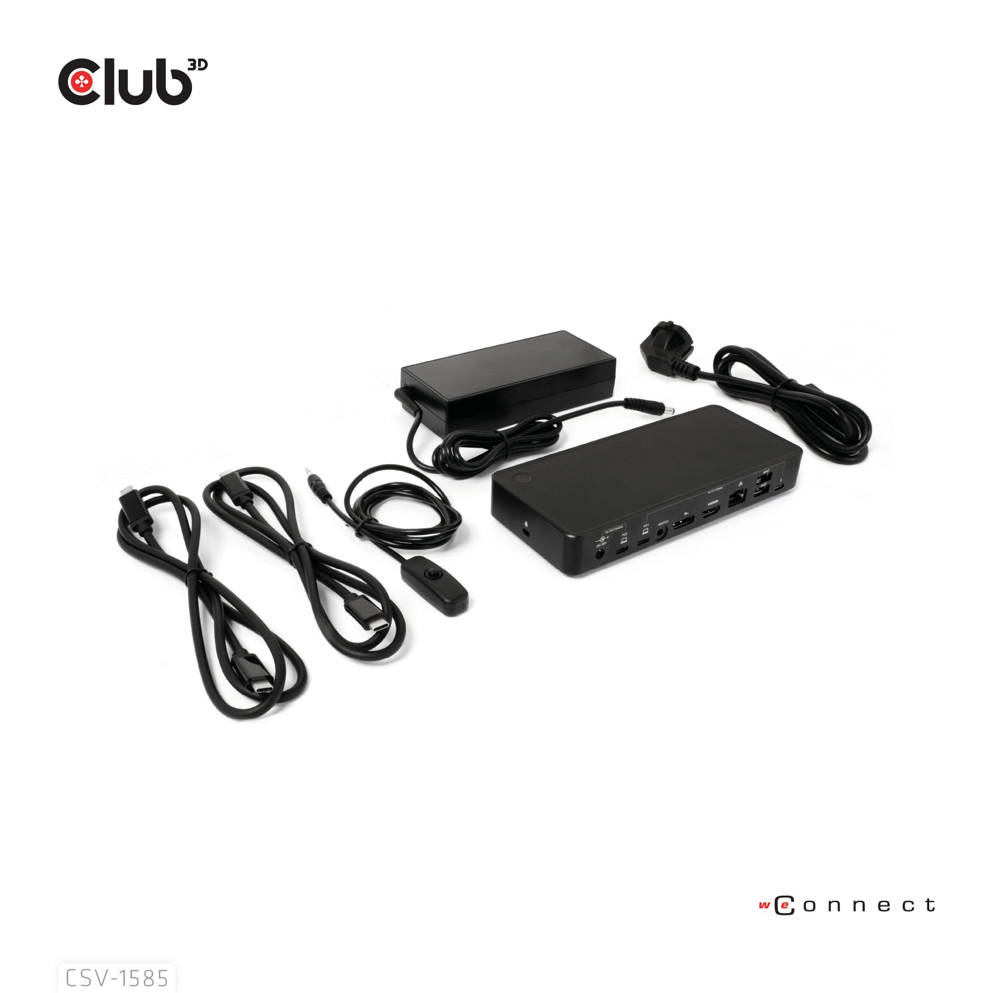 CLUB3D Club 3D – KVM-Switch, USB-C/3× USB 3.2 Gen 1 Typ A/HDMI/DisplayPort/LAN, PD 120 W, 1 Gbit/s
