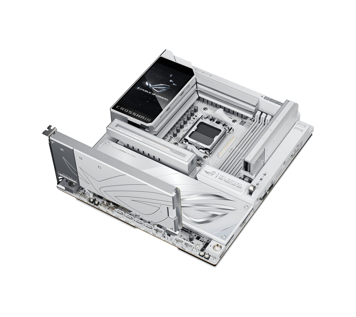 ASUS ROG CROSSHAIR X870E GLACIAL – Mainboard – AM5, AMD X870E, E-ATX, DDR5, für AMD Ryzen 7000/8000/9000