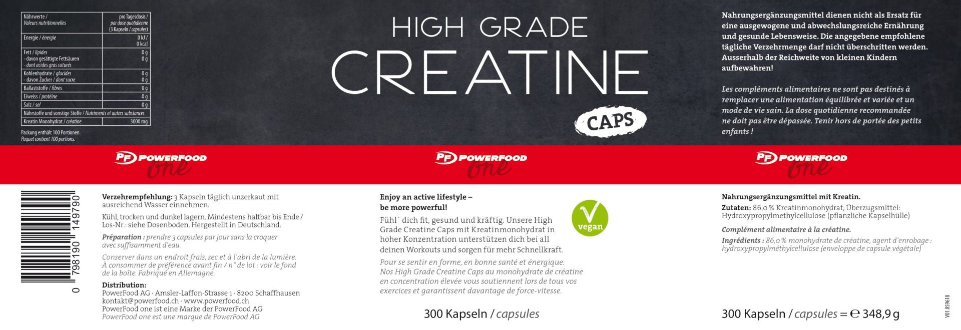 PowerFood Kapseln Neutral – 450 g, 300 Stück