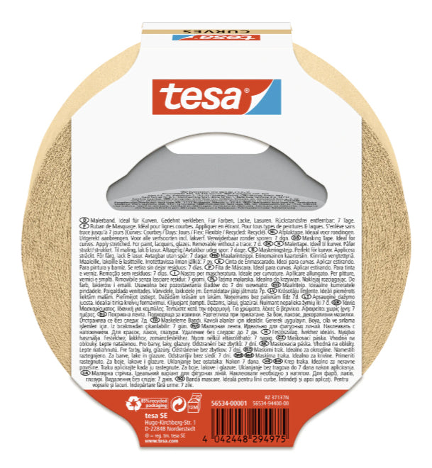 TESA Malerband, Braun – 38 mm × 25 m, Innen/Aussen, Rückstandsfrei bis 7 Tage