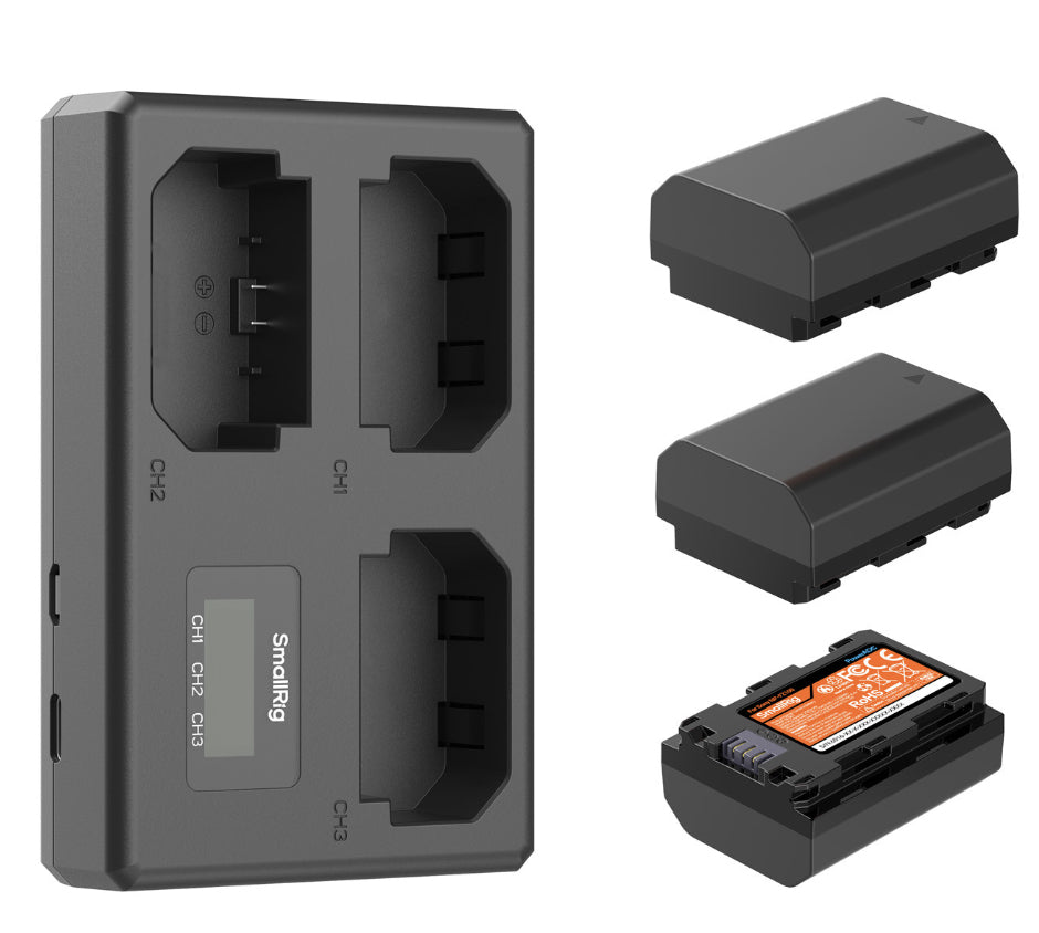 SmallRig 6016 Akkulader/Ladecase – für Sony NP-FZ100 – 3-fach, USB – LCD