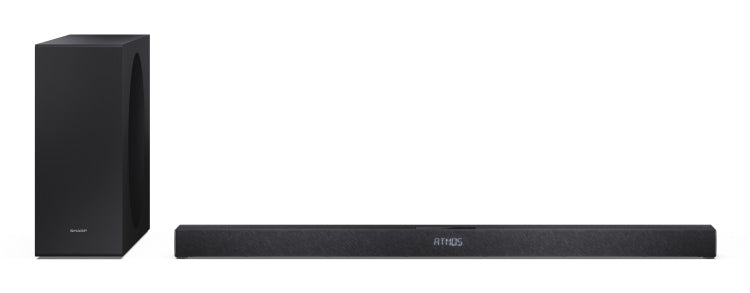 Sharp HT-SBW320 – Soundbar – 2.1, Dolby Atmos/DTS Virtual:X, mit kabellosem Subwoofer, 360 W – Schwarz