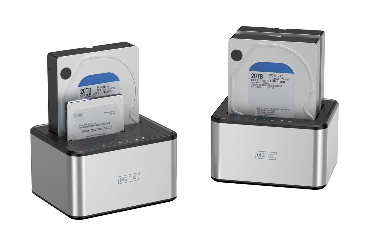 Digitus Duale SATA 2,5"/3,5" HDD Dockingstation – USB-A, für Windows/Mac/Linux