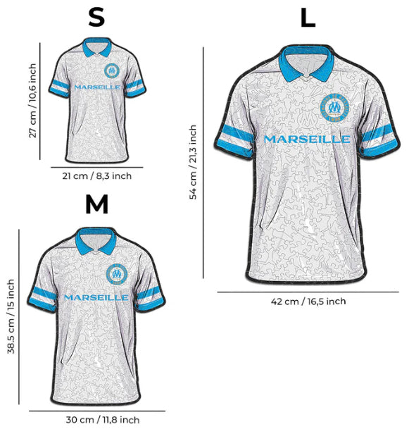 Iconic Puzzles Olympique Marseille – Trikot – Logikspiel, 1 Spieler, ab 10 Jahren, mehrsprachig