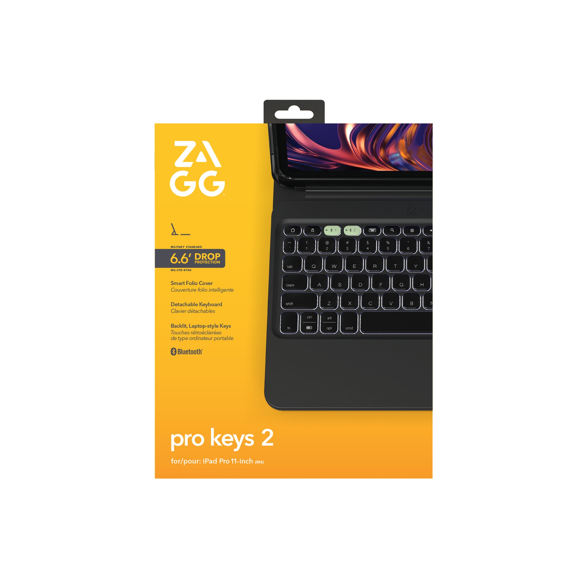ZAGG ProKeys 2 – Tastatur, kabellos (Bluetooth), CH-Layout (DE-CH), Scherenmechanik – für iPad Pro 11"