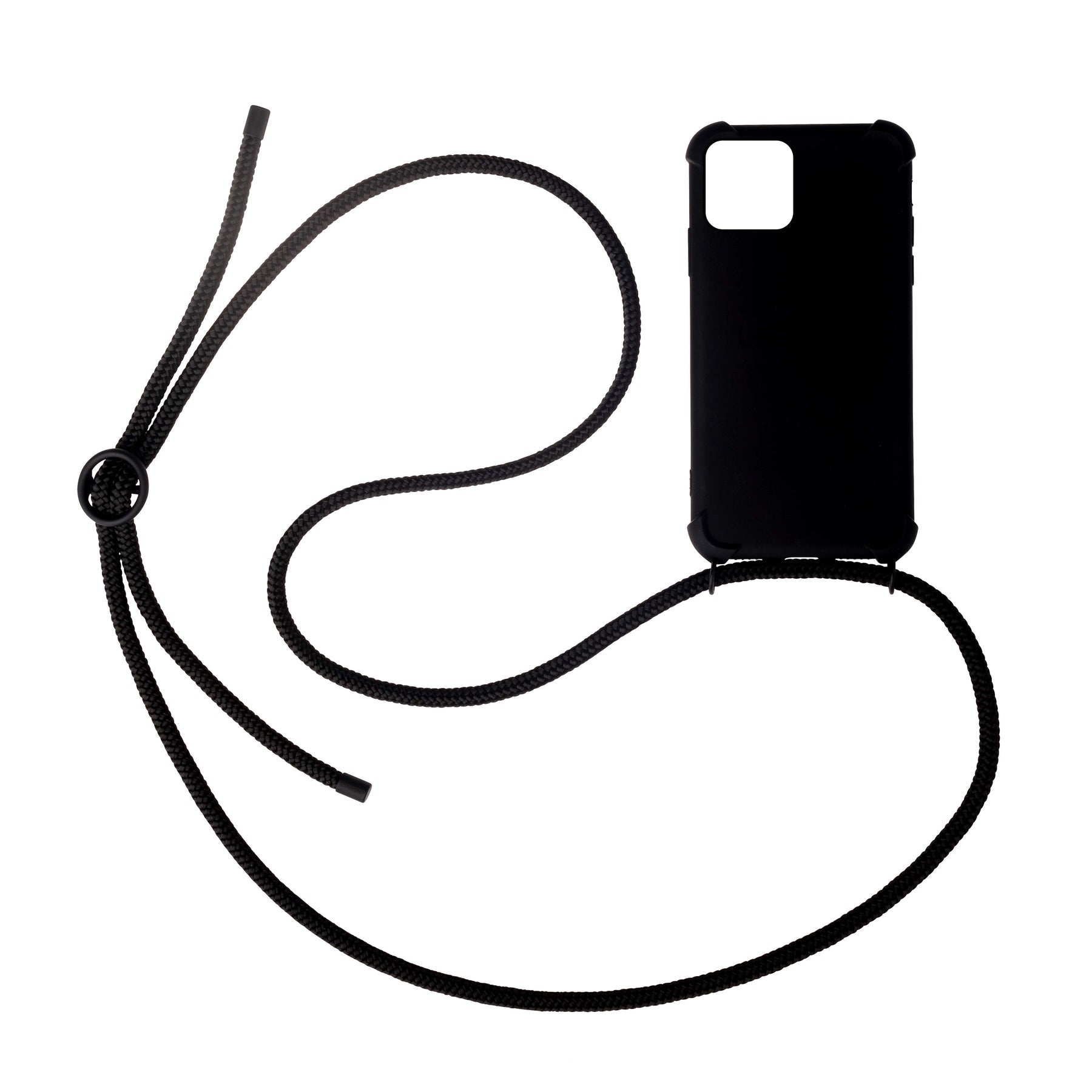 Urbany's Necklace Case Backcover – für Apple iPhone 15, Kunststoff, All Black, mit Trageband