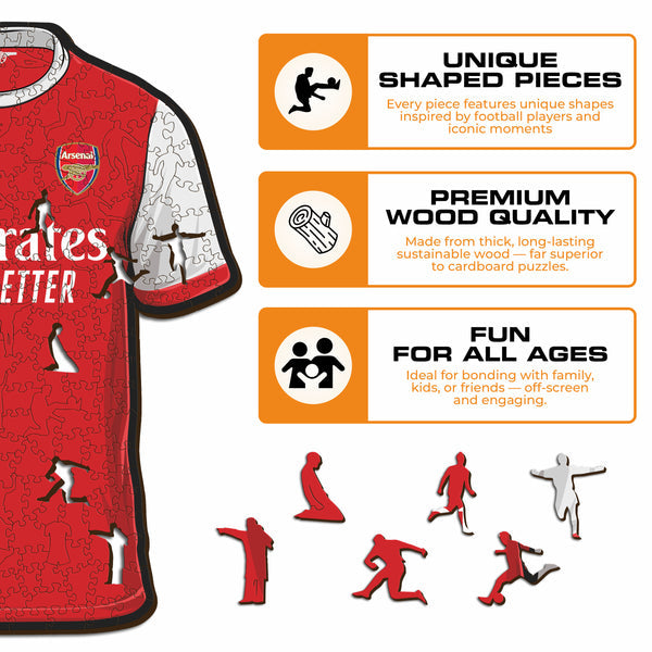 Iconic Puzzles Puzzle Arsenal FC Trikot – 150 Teile – 21 × 27 cm – ab 10 J.