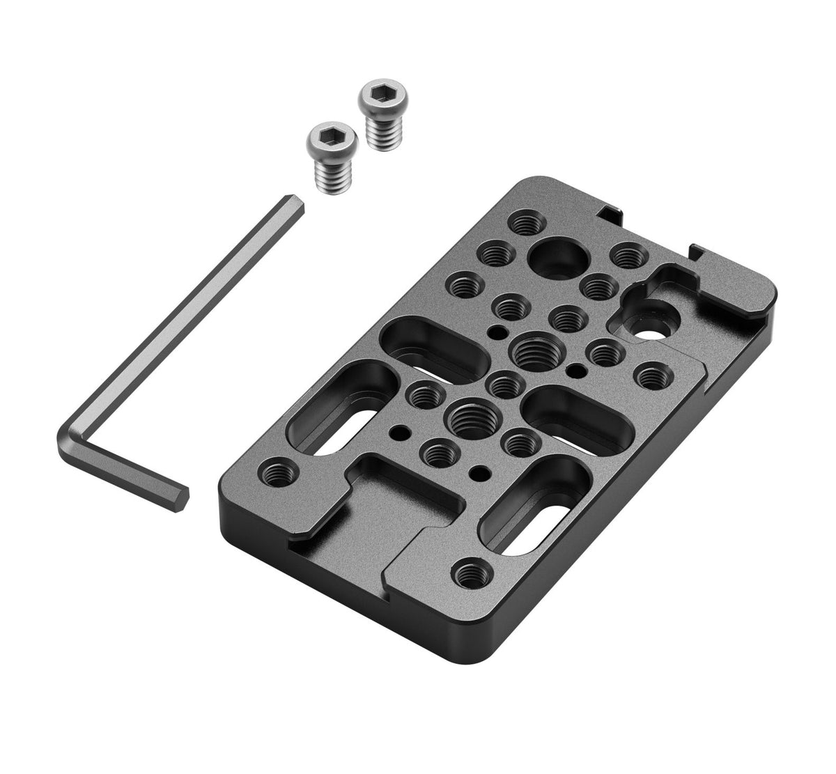SmallRig 4887 Käseteller – Aluminium, 90 × 50 × 10 mm, 1/4"‑20, 3/8"‑16 Gewinde, Schrauben enthalten