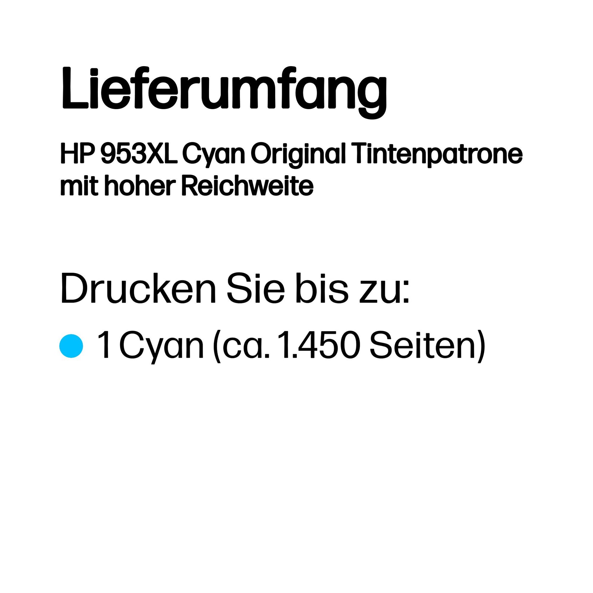 HP Tintenpatrone 953XL, cyan, original
