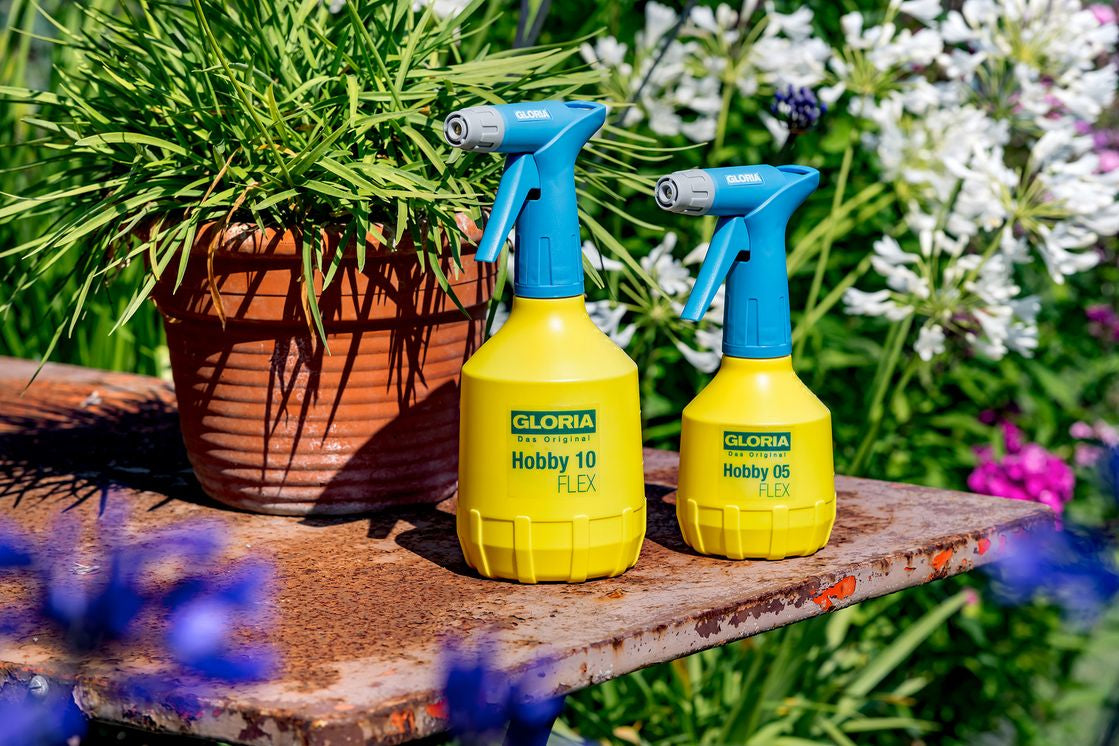GLORIA Sprühflasche Hobby 10 – 1 l, Kunststoff, Gelb/Blau