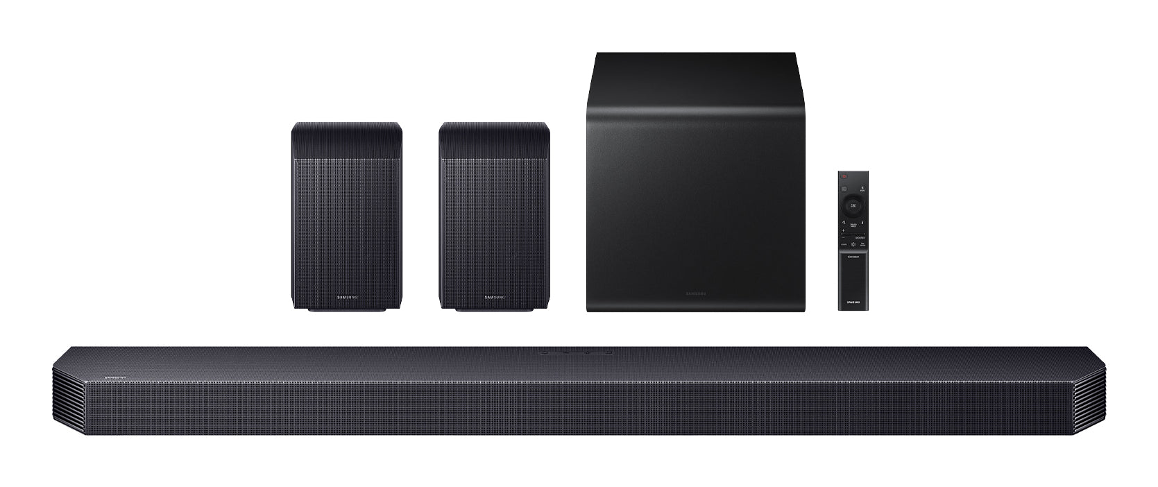 Samsung HW-Q930F – Soundbar – 9.1.4, Dolby Atmos/DTS:X, mit kabellosem Subwoofer & Rears, 580 W – Titan Schwarz