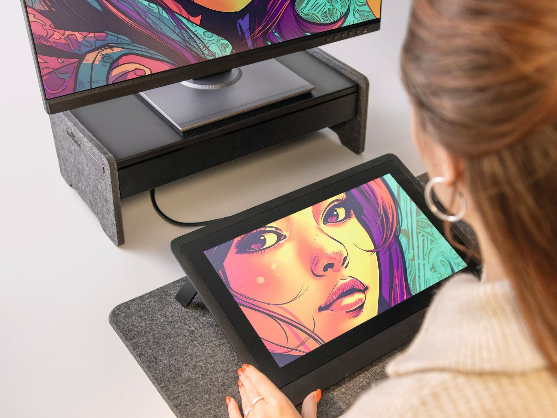 Durable Monitorständer EFFECT – freistehend, höhenverstellbar