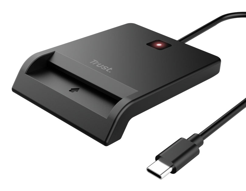 Trust Primo – Smartcard-Leser – USB Typ-A, USB Typ-C, Schwarz