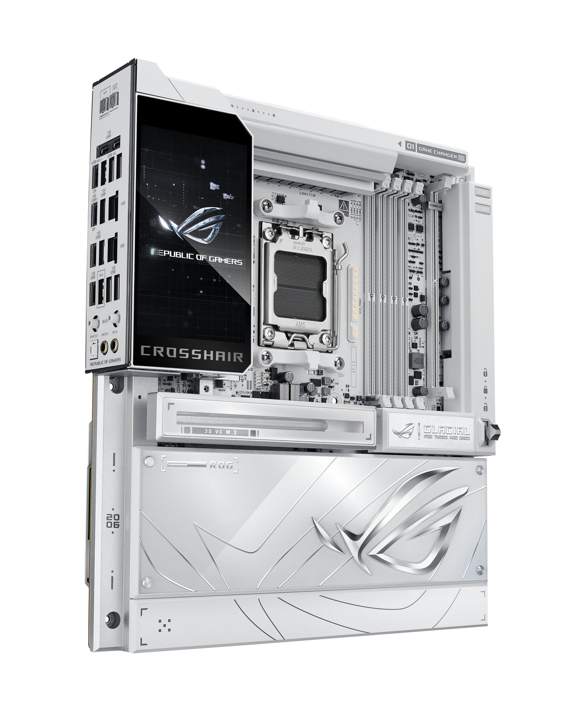 ASUS ROG CROSSHAIR X870E GLACIAL – Mainboard – AM5, AMD X870E, E-ATX, DDR5, für AMD Ryzen 7000/8000/9000