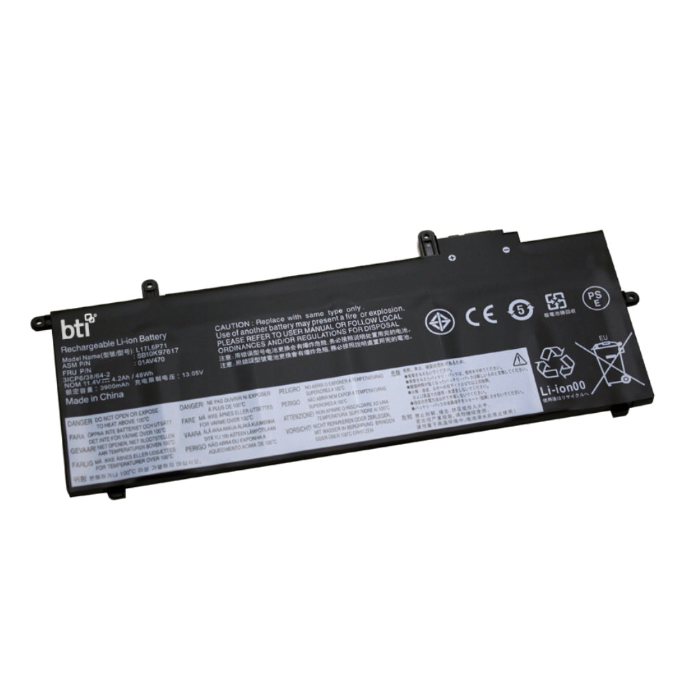 BTI Notebook-Akku – für ThinkPad X280/A285 – 48,0 Wh, 11,4 V (6 Zellen) – Schwarz