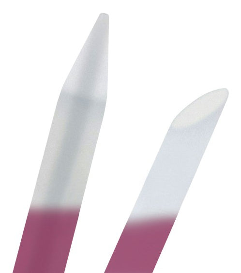 Ailoria Nagelfeilenset CONTOUR PRIME – Glasfeilen, 4 Stk – Kunstlederetui, Magenta