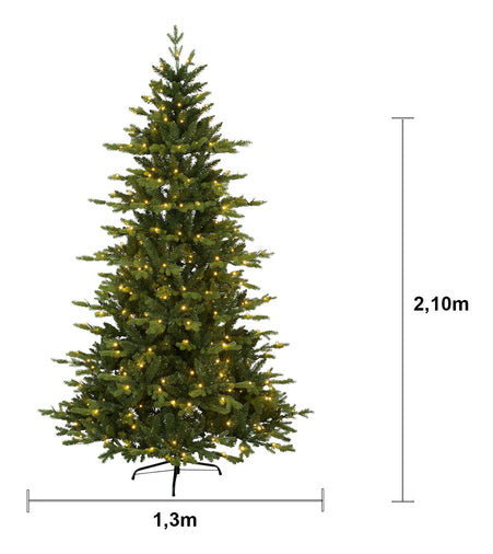 Star Trading Dekorative Aussen-Weihnachtsbaumleuchte – 612 lm, 7,4 W – Warmweiss, 2700 K – IP44 – Netzbetrieb – Grün
