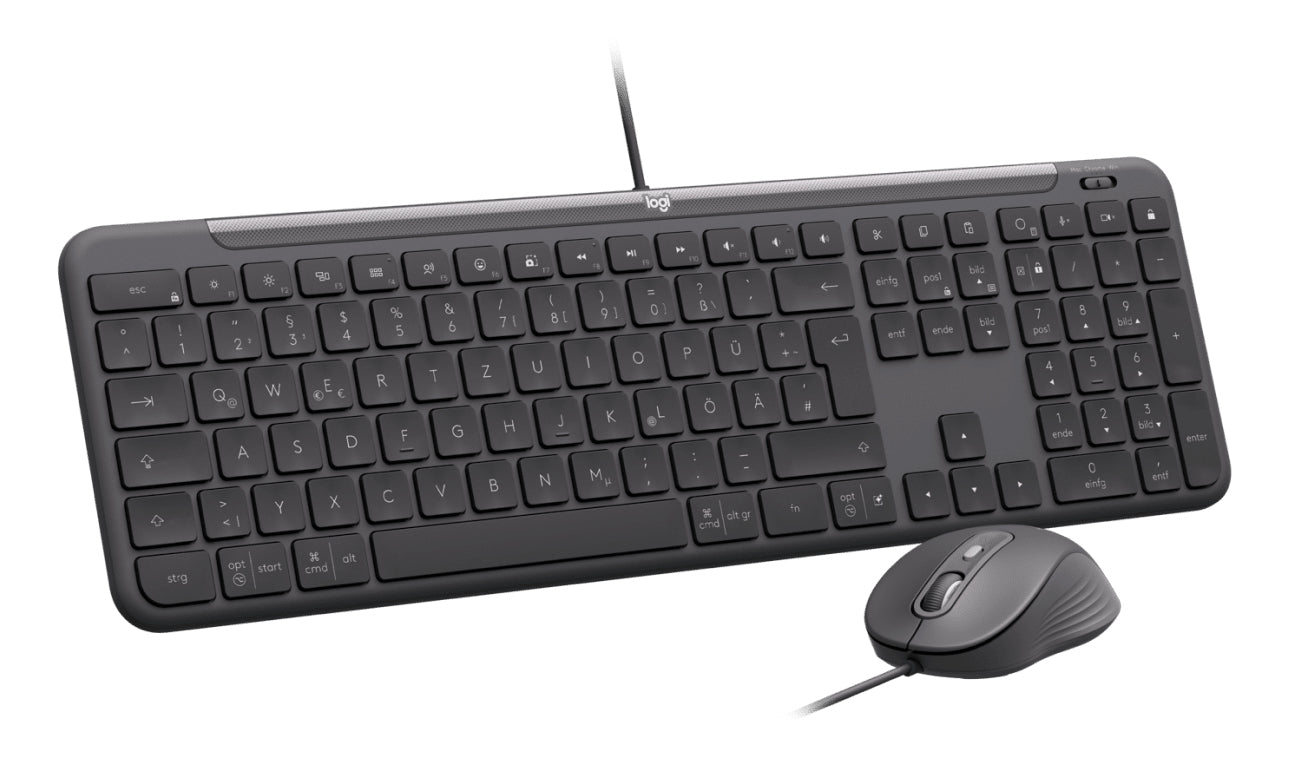 Logitech Signature Slim Wired Combo – Tastatur- und Maus-Set – kabelgebunden – USB-C – QWERTY (UK-INT) – Graphit