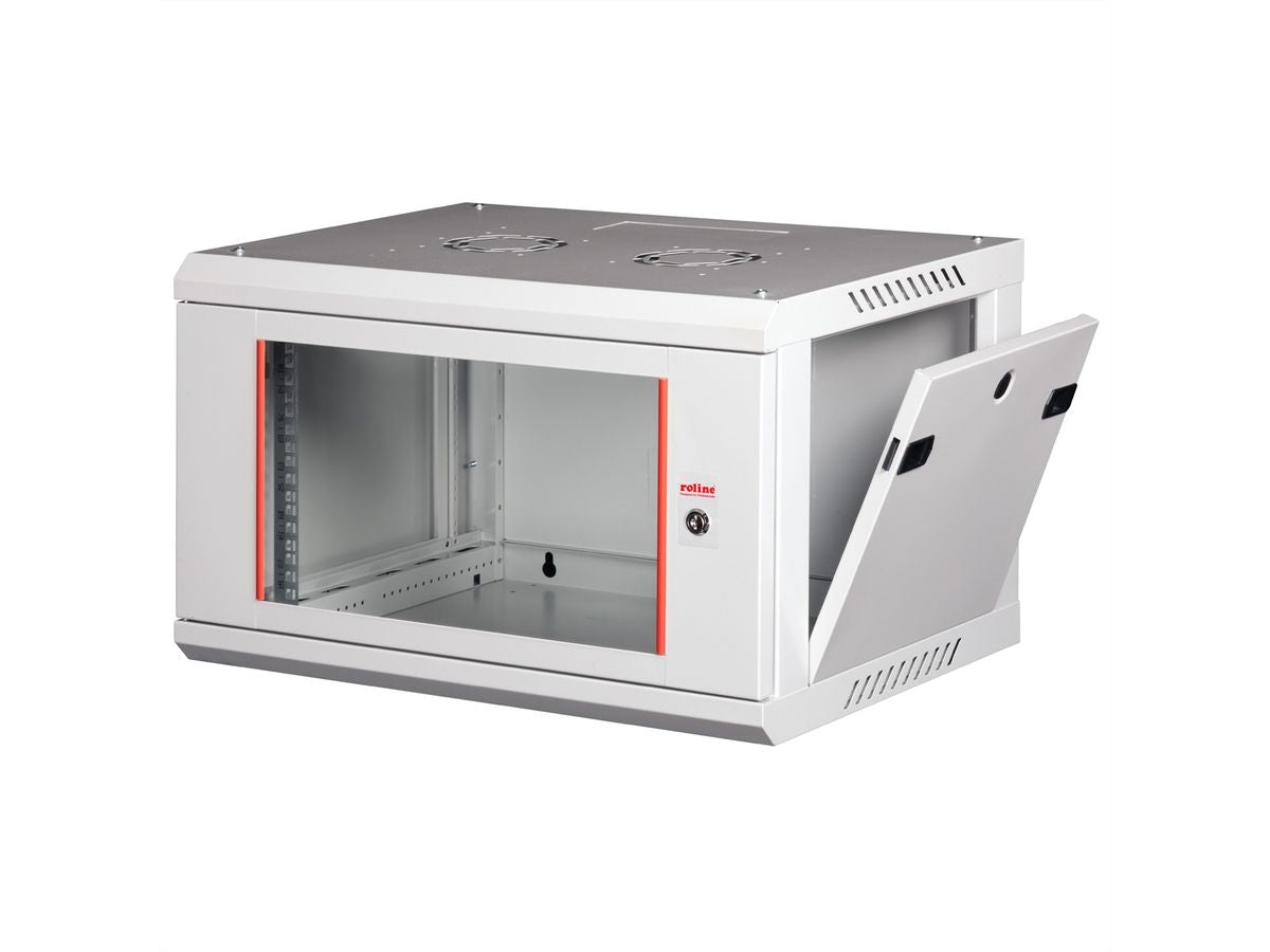 ROLINE Basic Plus – 19" Wandverteiler 6U, IP20, abschliessbar, 600 × 450 × 379 mm, lichtgrau, Stahl