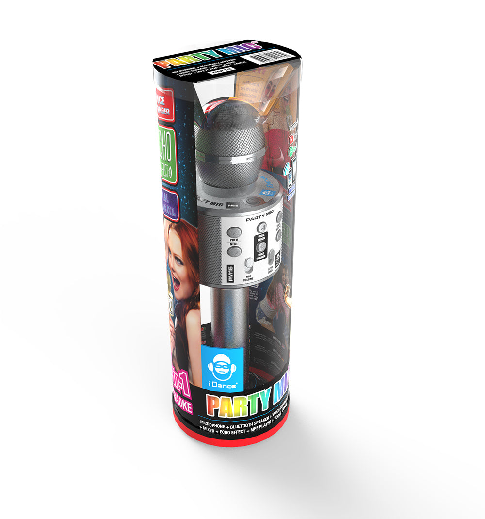 iDance PM15 – Mikrofon, Funk & USB, Gesang & Sprache, Silber