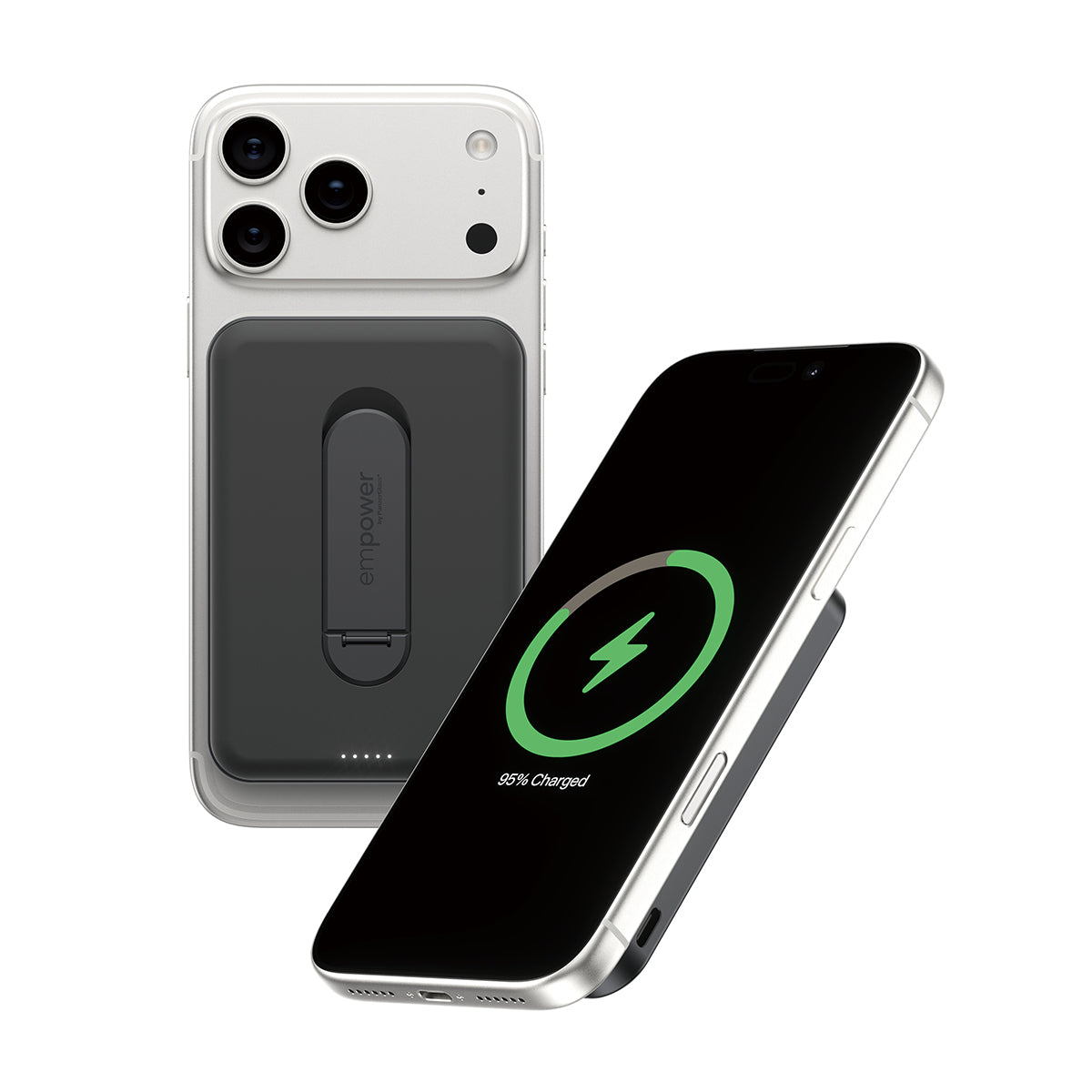 PanzerGlass MagSafe Powerbank 5000 mAh, PD 20 W, 1× USB-C, mit Ständer, Schwarz