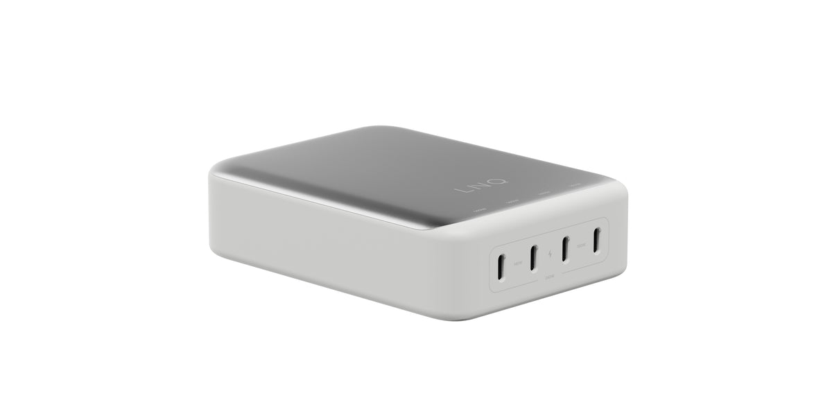 LINQ USB-Desktop-Ladegerät 240 W – USB-C×4, PD 3.1, GaN – für USB-C/USB-A Geräte