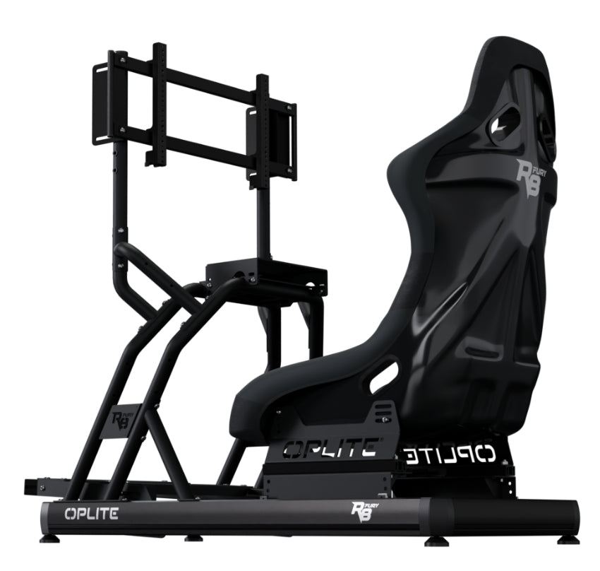 Oplite R8 Fury – Höhenverstellbarer Tisch, 60 × 120 cm, 150 kg, Schwarz, Stahl/Aluminium, für GT/NASCAR/Rallye
