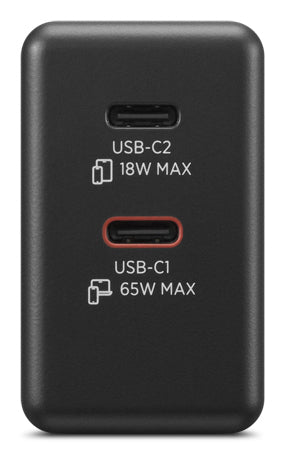 Lenovo G0A6065BEU USB-Wandladegerät 65 W – GaN – USB-C×2 – für IdeaPad, ThinkPad und andere – schwarz