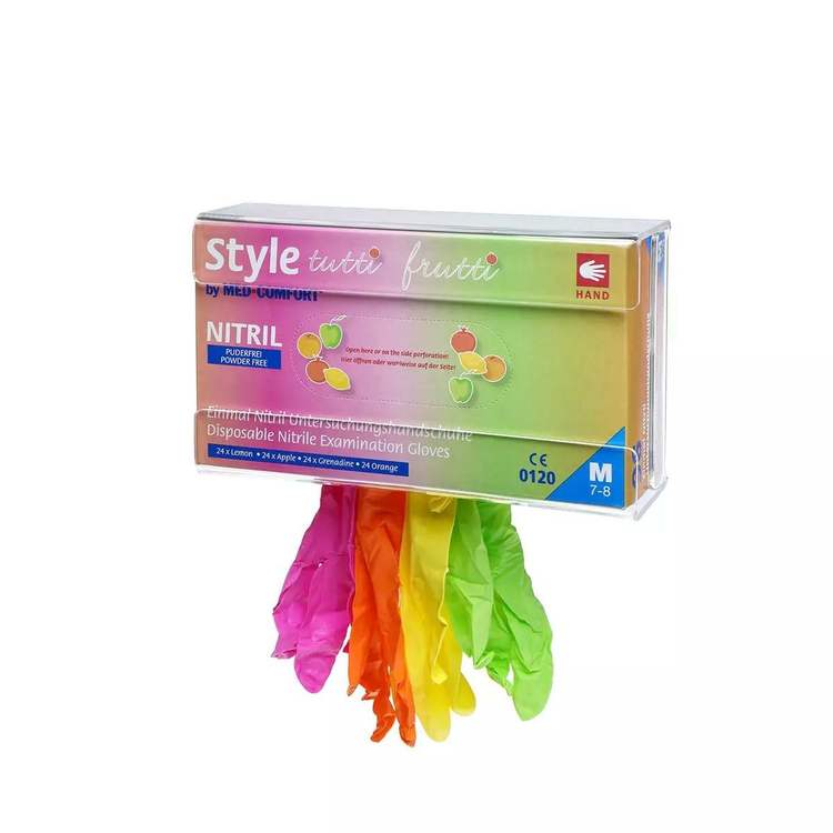 Einweghandschuhe Nitril Tutti-Frutti – Grösse XL, 96 Stück – Mehrfarbig, puderfrei