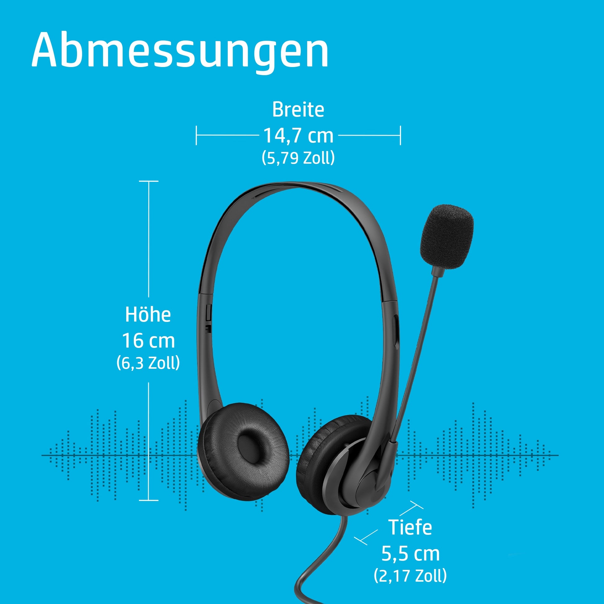 HP USB G2 Office-Headset – On-Ear, Stereo, Kabelgebunden, Schwarz