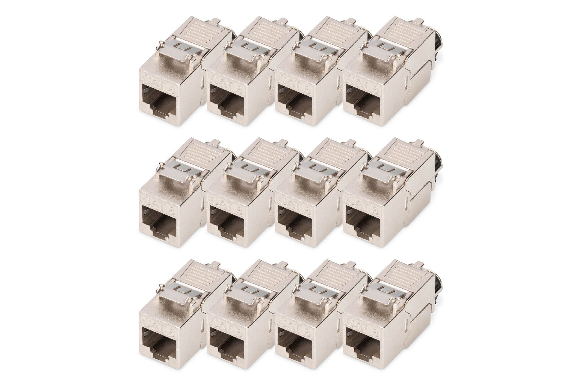 Digitus Keystone-Modul Cat 8.1 – RJ-45–LSA, geschirmt, werkzeugfrei, 12er-Pack