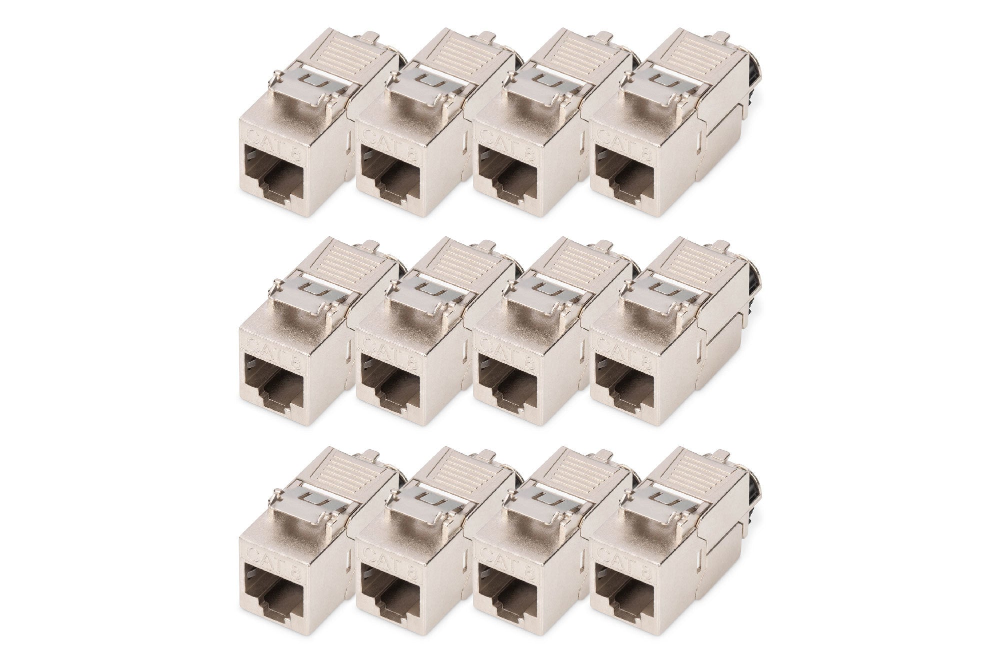 Digitus Keystone-Modul Cat 8.1 – RJ-45–LSA, geschirmt, werkzeugfrei, 12er-Pack