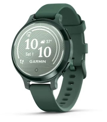 Garmin Lily 2 Active 38 mm GPS – Aluminium Grün, Sportarmband, Jaspisgrün, 50 m, für Android, iPhone