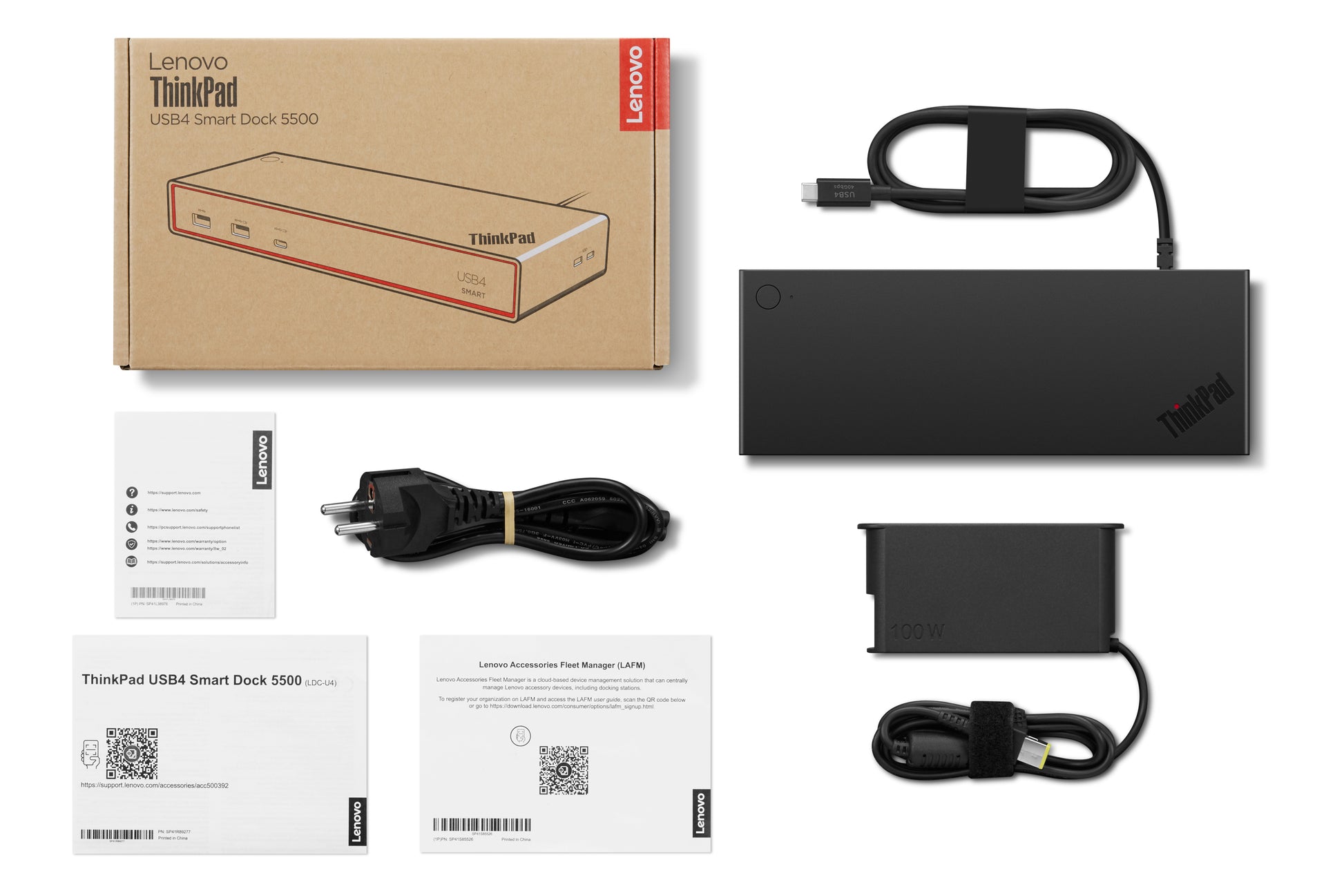 Lenovo ThinkPad USB4 Smart 5500 Dockingstation – USB4, 2× DP, 1× HDMI, 65 W PD, GbE, für Windows/Mac