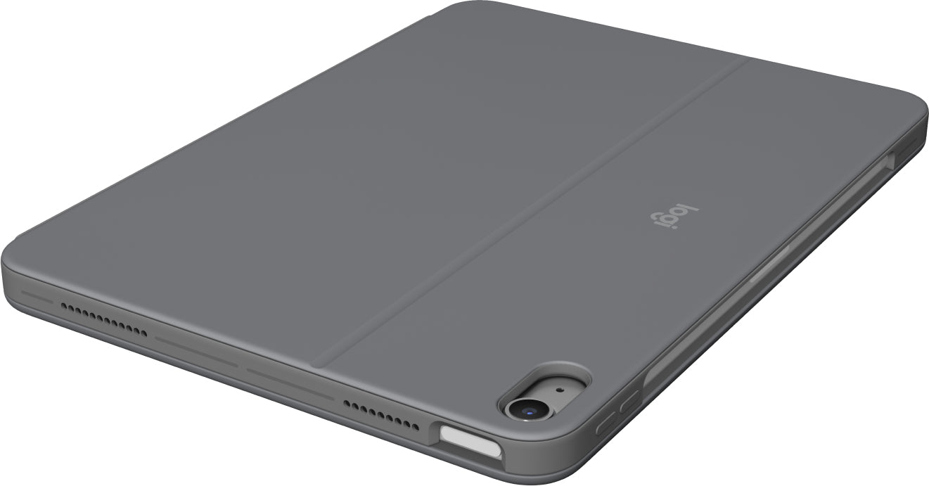 Logitech Tastatur-Case für iPad Air 11" (M2) – Smart Connector, QWERTZ (CH), Trackpad – Oxford Grey