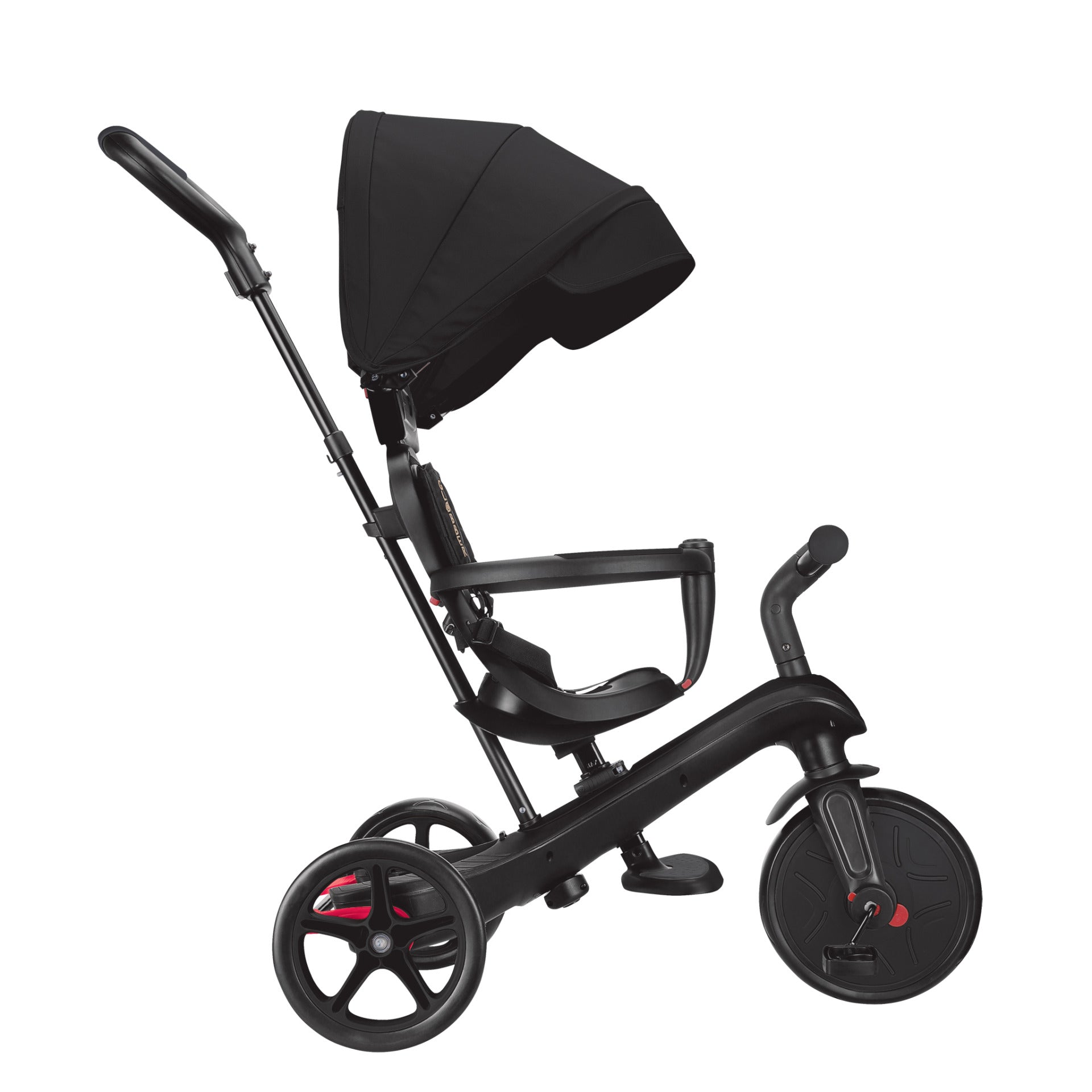 Globber Explorer 4-in-1 Dreirad – verstellbarer Sitz, Schiebestange, bis 20 kg – ab 10 Monaten – schwarz
