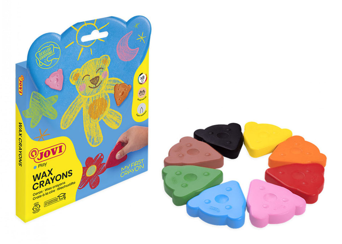 Jovi My First Crayon Wachsmalkreiden – 8 Farben, ergonomisch, Karton