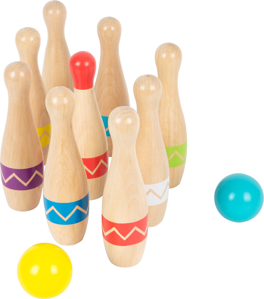 Small foot Kegelspiel – 11-teilig – ab 3 Jahren – Holz, mehrfarbig