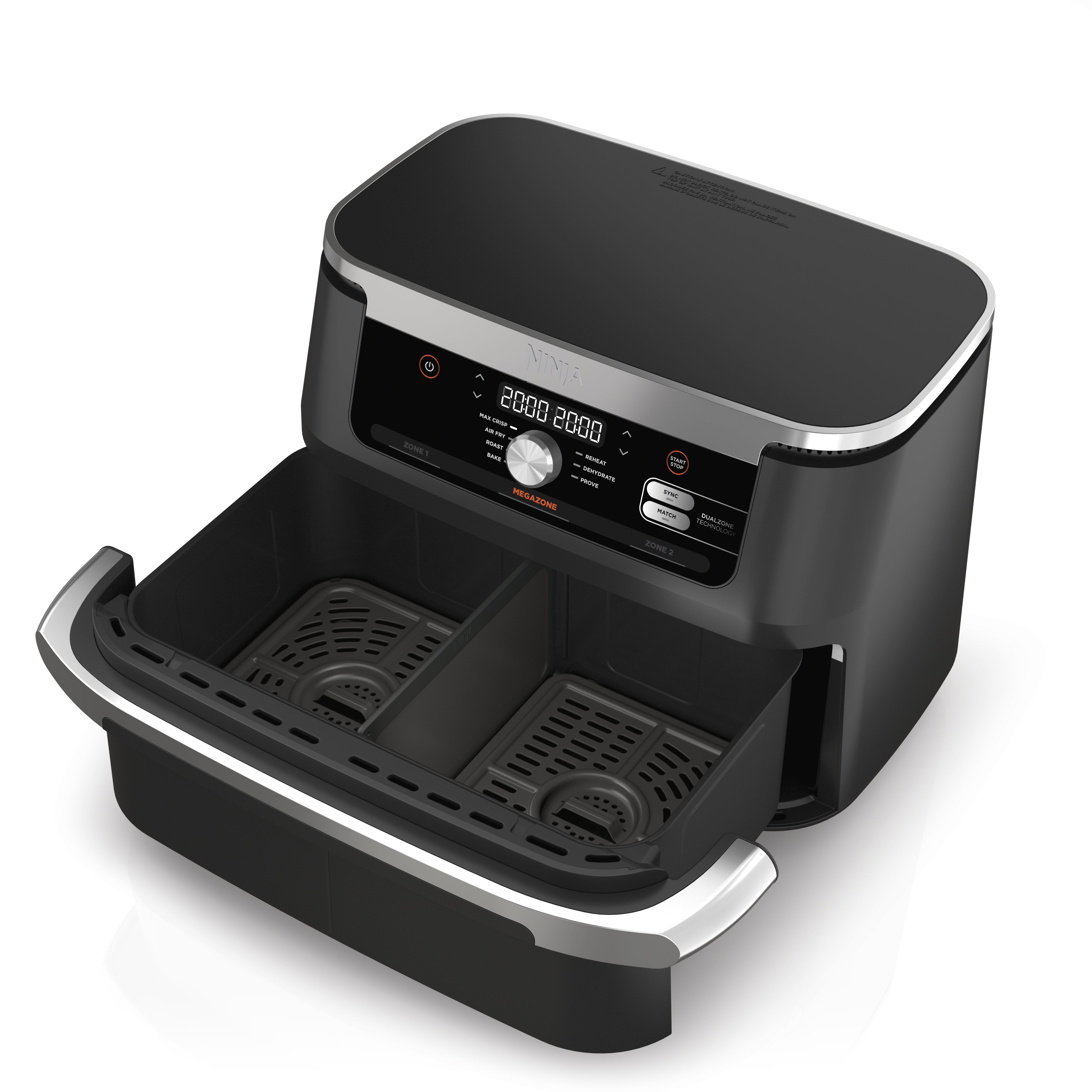 Ninja Heissluftfritteuse AF500EU – 10,4 l, Doppel, 2470 W – Schwarz/Edelstahl