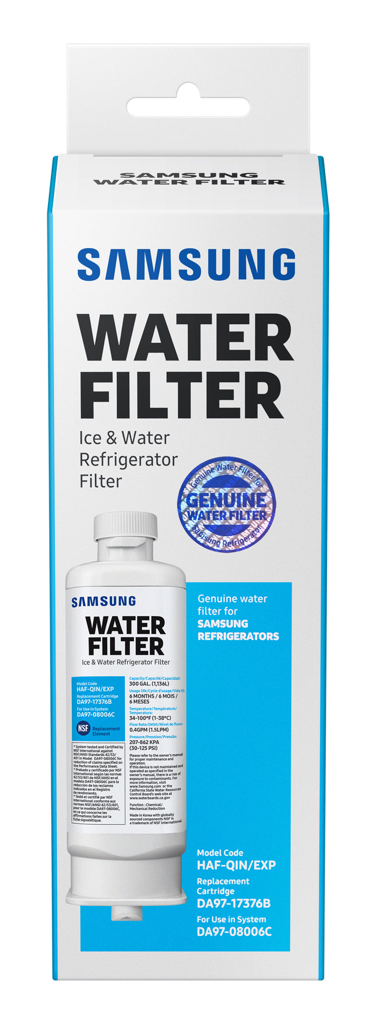 Samsung Wasserfilterkartusche Food-Center HAF-QIN/EXP – für RF65A967ESR, 1135,62 l