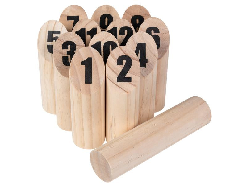 KOOR Mölkky – 3–6 Spieler – Wurfstock 5 × 20 cm, Leikki 5 × 15 cm – ab 6 Jahren – Holz, braun – FSC