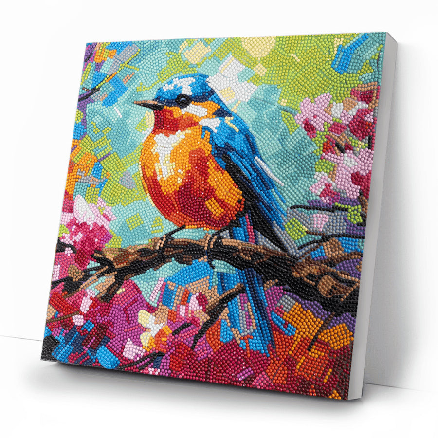 CRAFT Buddy Crystal Art Kit – Diamond Painting Set – Spring Robin – 30 × 30 cm – ab 8 Jahren